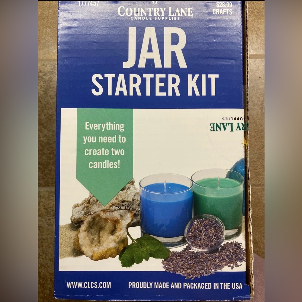 Country Lane Candle Making Kit with Blue and Green Candle